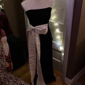 Lulu's Black and White Strapless Dress